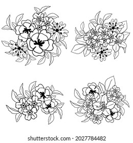 Flowers set. Collection of floral elements