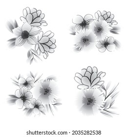 Flowers set. Collection of floral elements