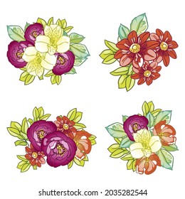 Flowers set. Collection of floral elements