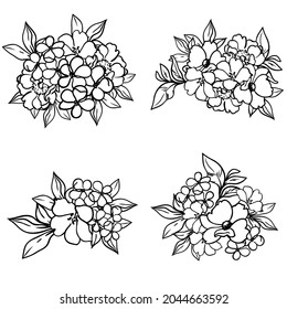 Flowers set. Collection of floral elements