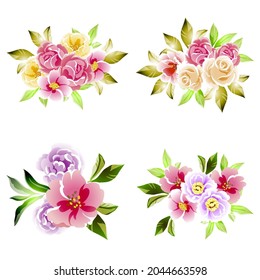 Flowers set. Collection of floral elements