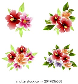 Flowers set. Collection of floral elements