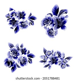 Flowers set. Collection of floral elements