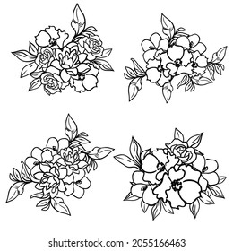 Flowers set. Collection of floral elements