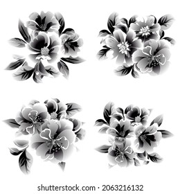 Flowers set. Collection of floral elements