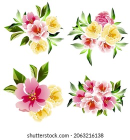 Flowers set. Collection of floral elements