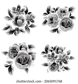 Flowers set. Collection of floral elements