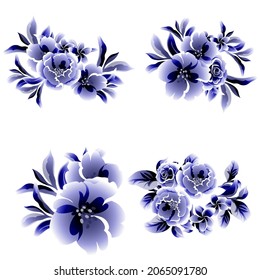 Flowers set. Collection of floral elements