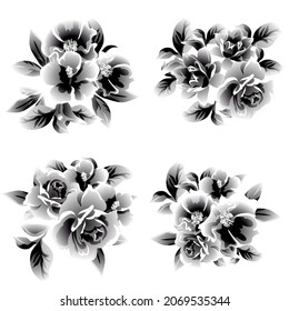 Flowers set. Collection of floral elements