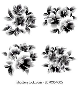 Flowers set. Collection of floral elements