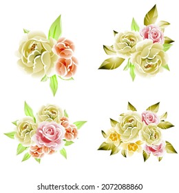 Flowers set. Collection of floral elements