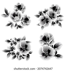 Flowers set. Collection of floral elements