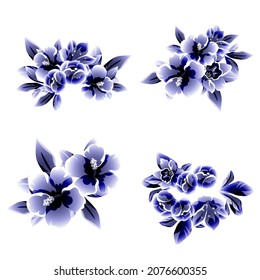 Flowers set. Collection of floral elements