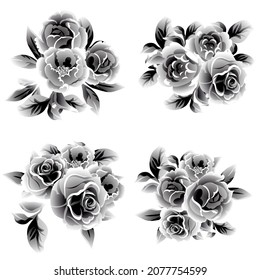 Flowers set. Collection of floral elements