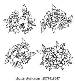 Flowers set. Collection of floral elements