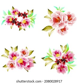Flowers set. Collection of floral elements