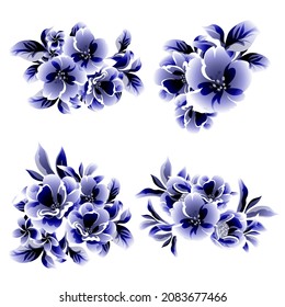 Flowers set. Collection of floral elements
