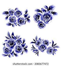 Flowers set. Collection of floral elements