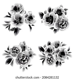 Flowers set. Collection of floral elements