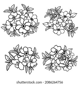 Flowers set. Collection of floral elements