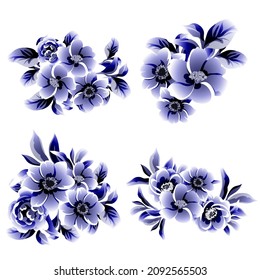 Flowers set. Collection of floral elements