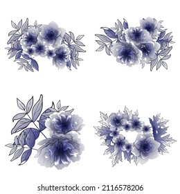 Flowers set. Collection of floral elements