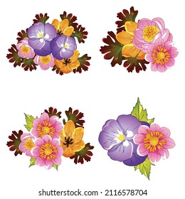 Flowers set. Collection of floral elements