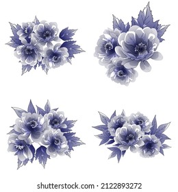 Flowers set. Collection of floral elements