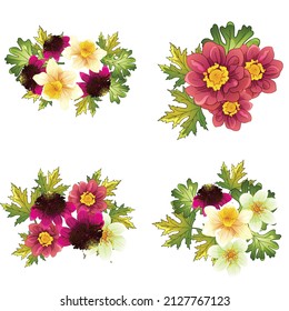 Flowers set. Collection of floral elements