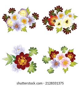 Flowers set. Collection of floral elements