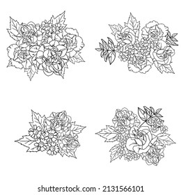 Flowers set. Collection of floral elements