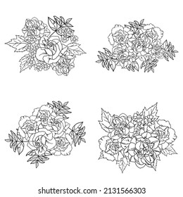 Flowers set. Collection of floral elements