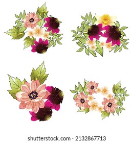 Flowers set. Collection of floral elements