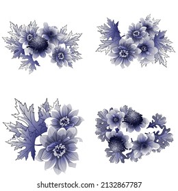 Flowers set. Collection of floral elements