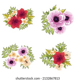 Flowers set. Collection of floral elements