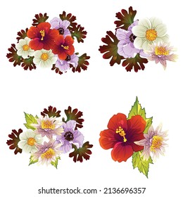Flowers set. Collection of floral elements