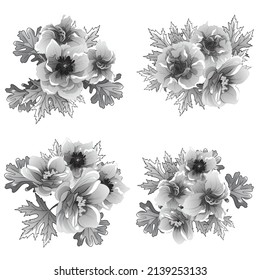 Flowers set. Collection of floral elements