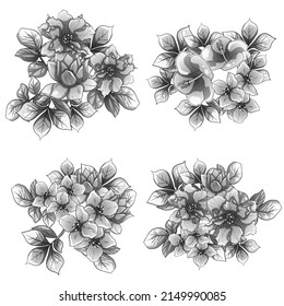 Flowers set. Collection of floral elements