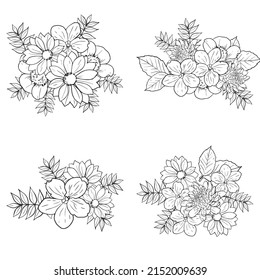 Flowers set. Collection of floral elements