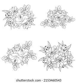 Flowers set. Collection of floral elements