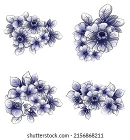 Flowers set. Collection of floral elements