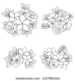 Flowers set. Collection of floral elements