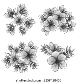 Flowers set. Collection of floral elements