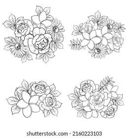 Flowers set. Collection of floral elements