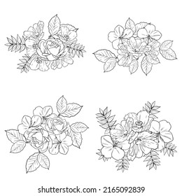 Flowers set. Collection of floral elements