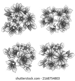 Flowers set. Collection of floral elements