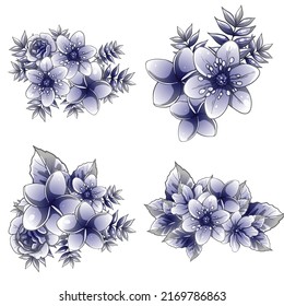Flowers set. Collection of floral elements