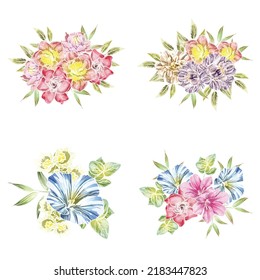 Flowers set. Collection of floral elements