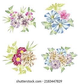 Flowers set. Collection of floral elements