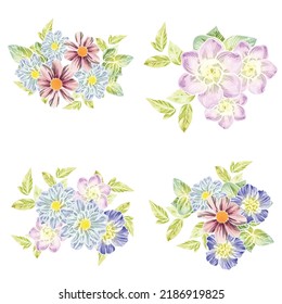 Flowers set. Collection of floral elements